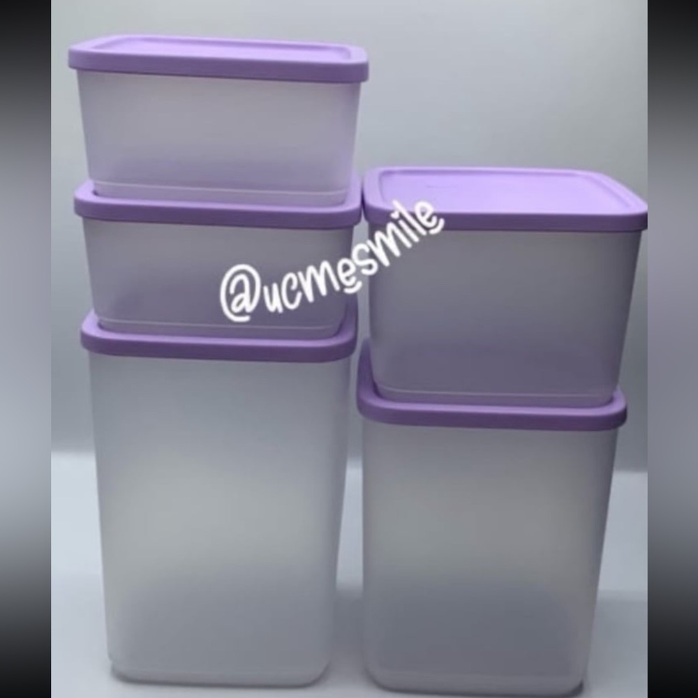 Tupperware Set of 5 Cubix Square Containers in 
Beautiful Lilac